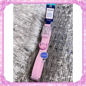 Petsmart Pastel Light Pink Zebra Dog Collar Coated Nylon Rubber Waterproof LARGE